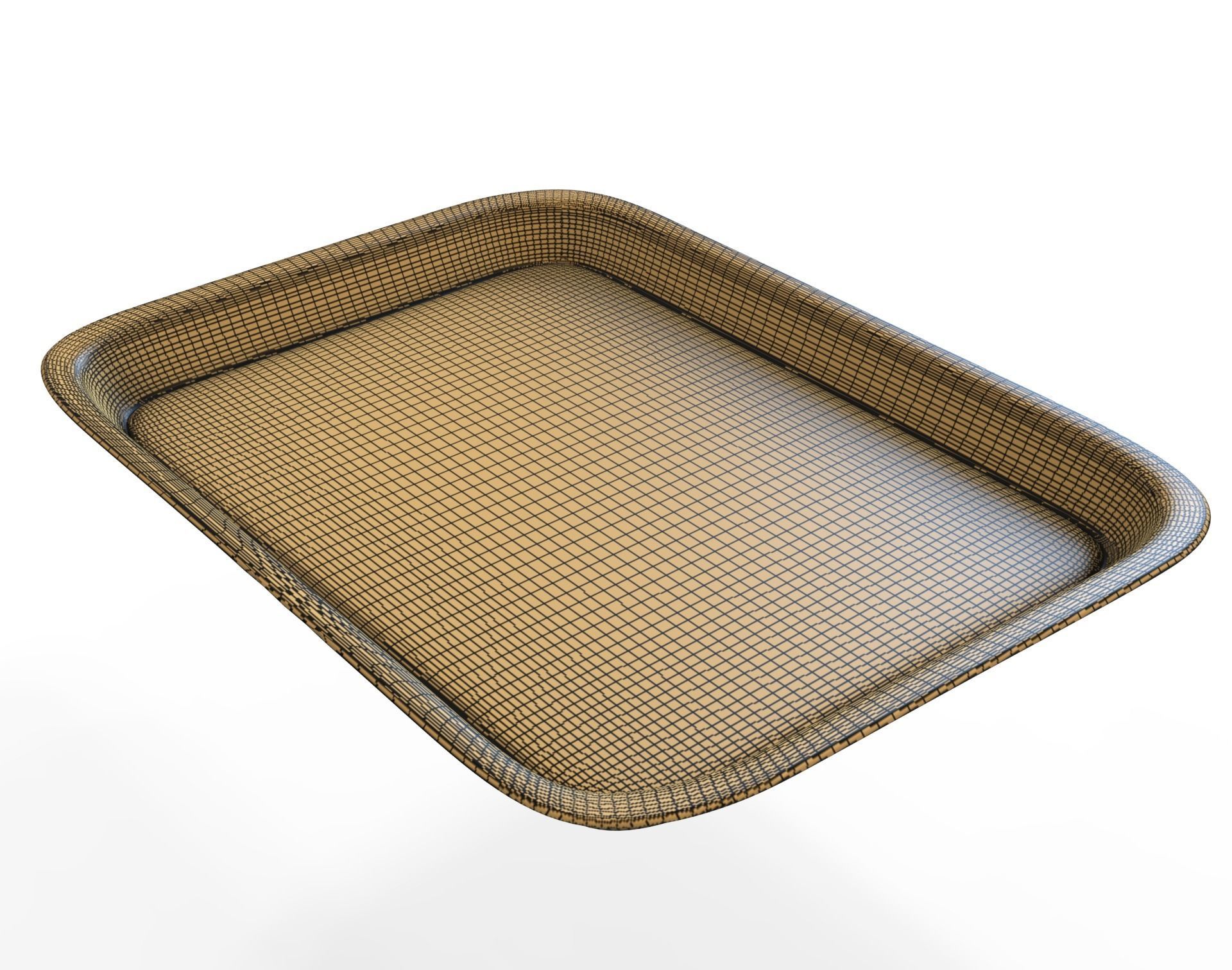 Tray 3d model silver with two compartments 3D model_8