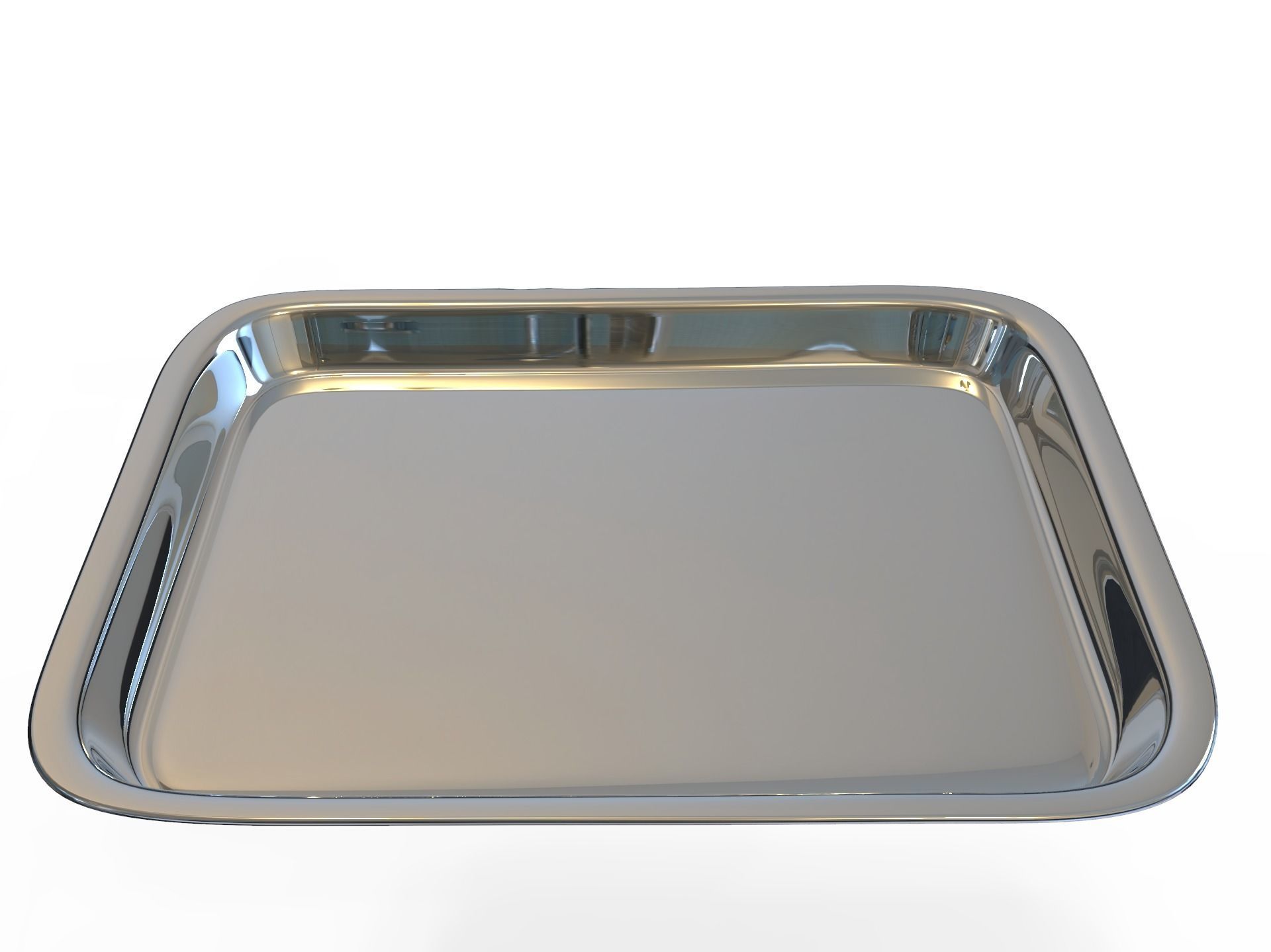 Tray 3d model silver with two compartments 3D model_9
