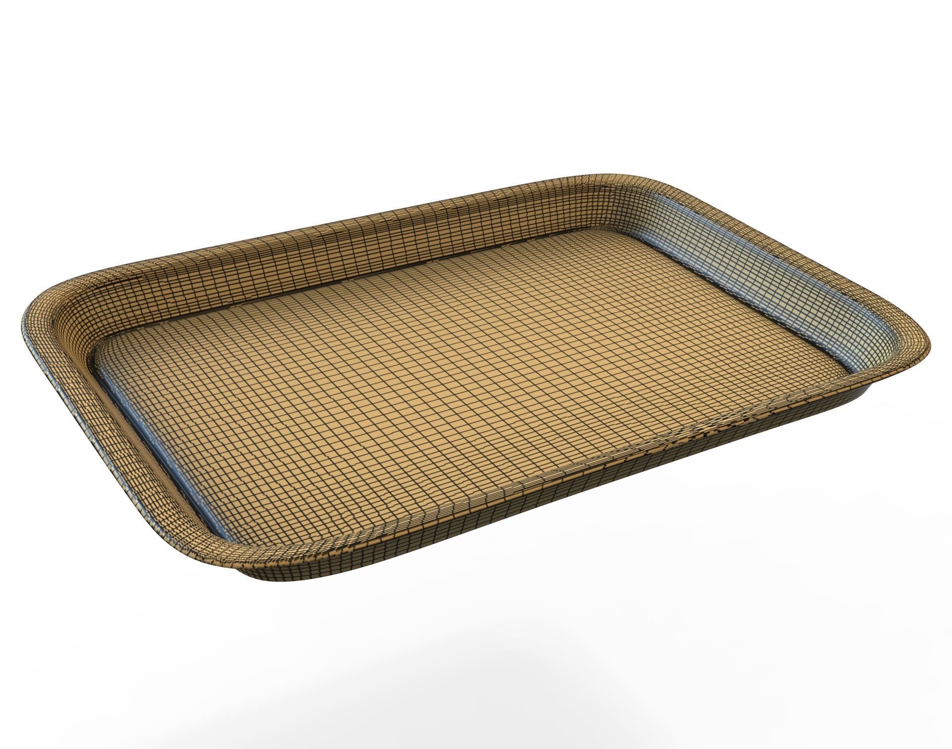 Tray 3d model silver with two compartments 3D model_7