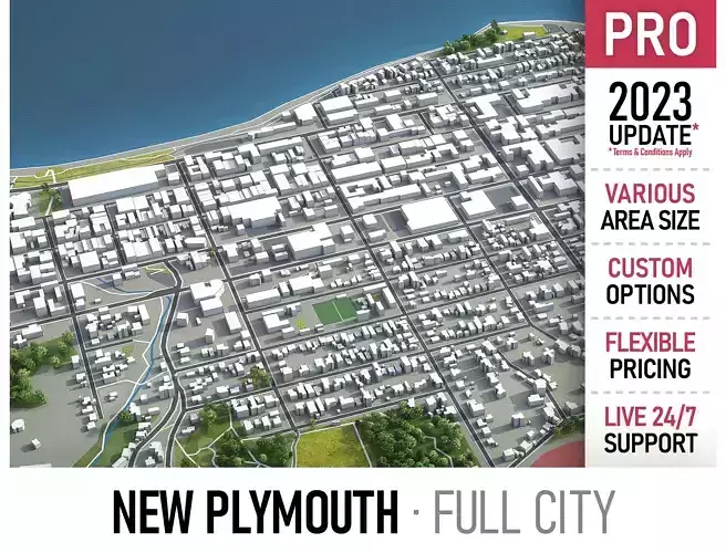 New Plymouth  Low-poly 3D model