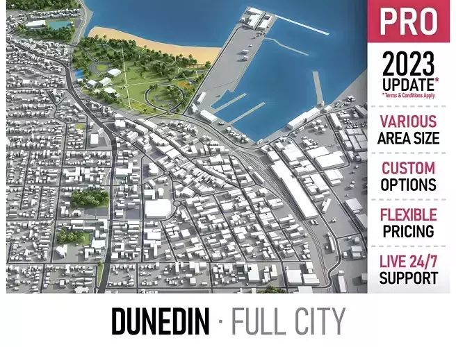 Dunedin  Low-poly 3D model