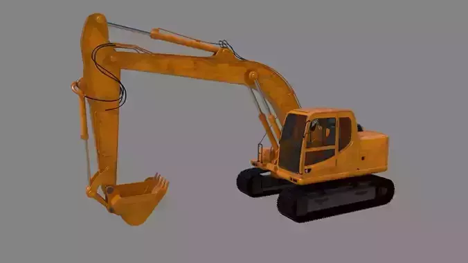 forkcrane orange excavator