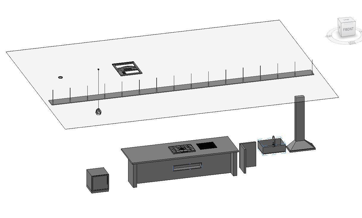 Full Parametric Kitchen Created in Revit 3D model 2 Low-poly 3D model_3