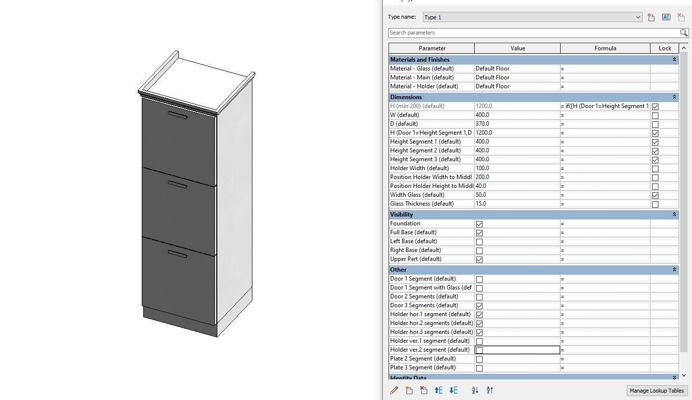 Full Parametric Kitchen Created in Revit 3D model 2 Low-poly 3D model_7
