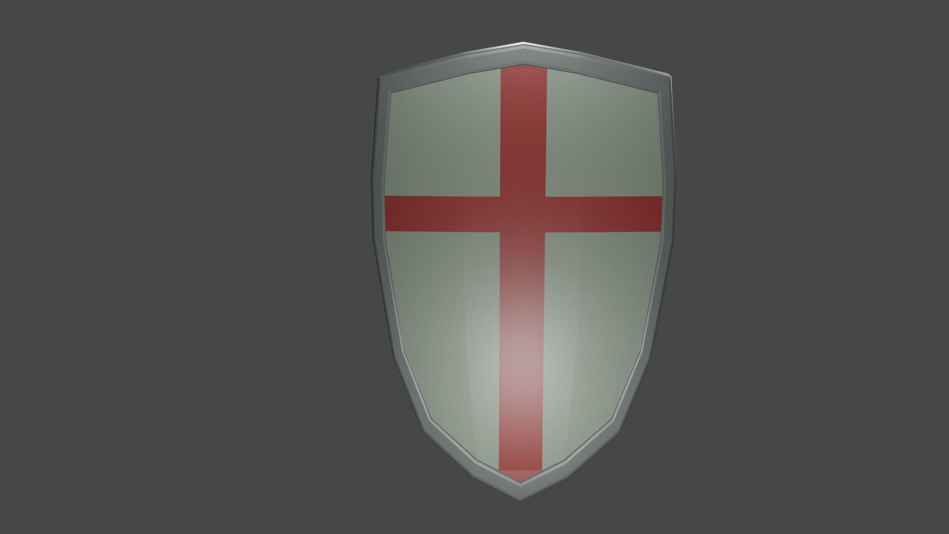 shield Low-poly 3D model_2