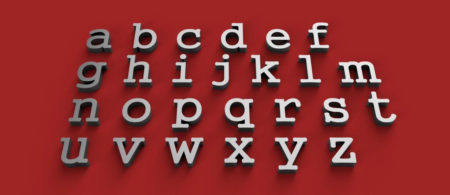 GUNGUSH  Font uppercase and lowercase 3D Letters STL FILE 3D print model_1