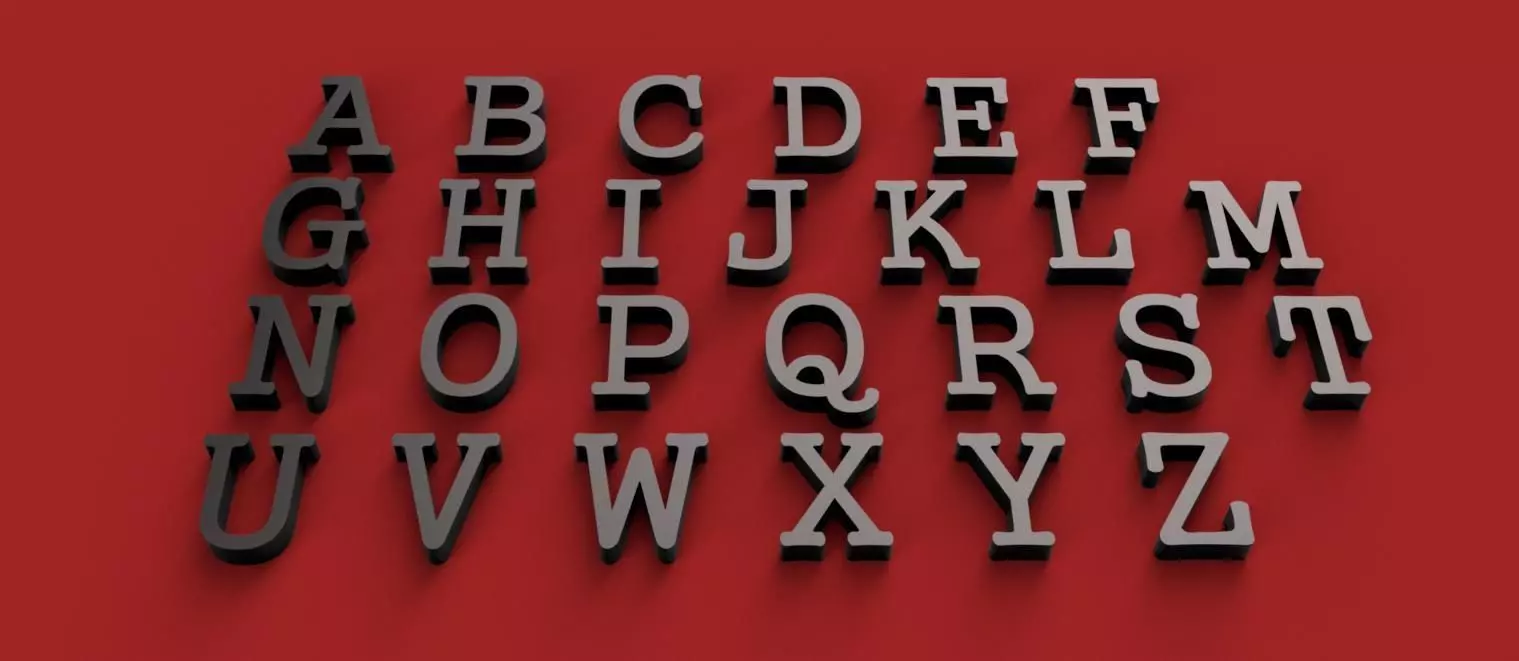 GUNGUSH  Font uppercase and lowercase 3D Letters STL FILE 3D print model_0