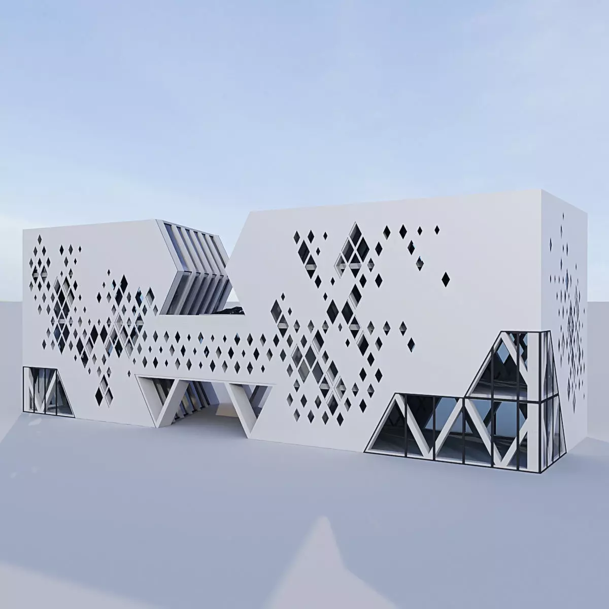 Futuristic building 10 3D model_0