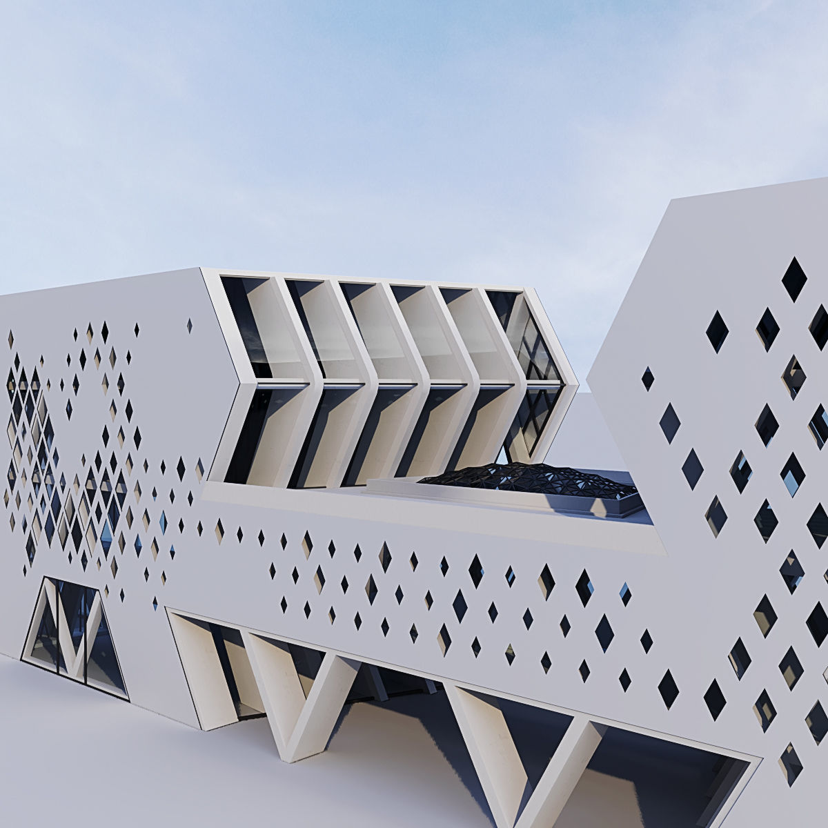 Futuristic building 10 3D model_2