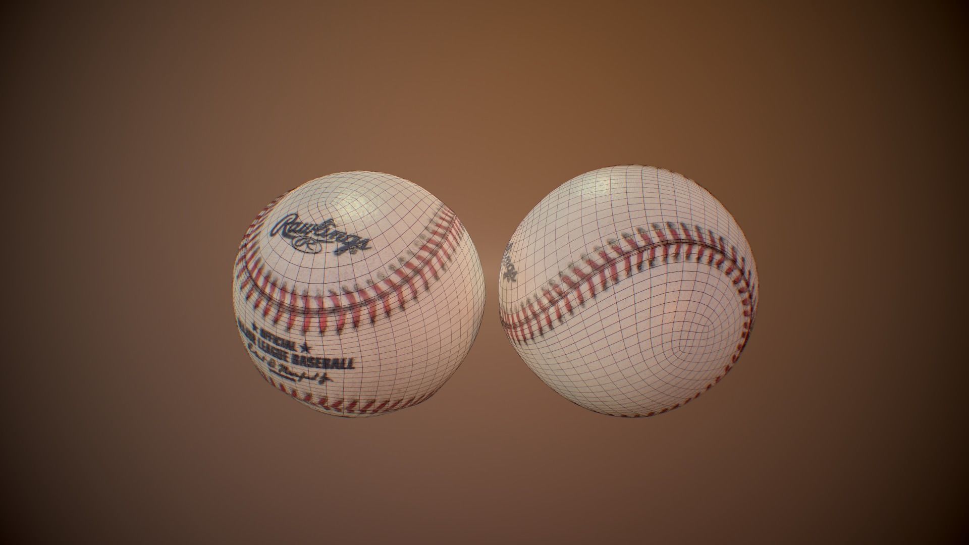 Baseball ball 3d model Low-poly 3D model_5