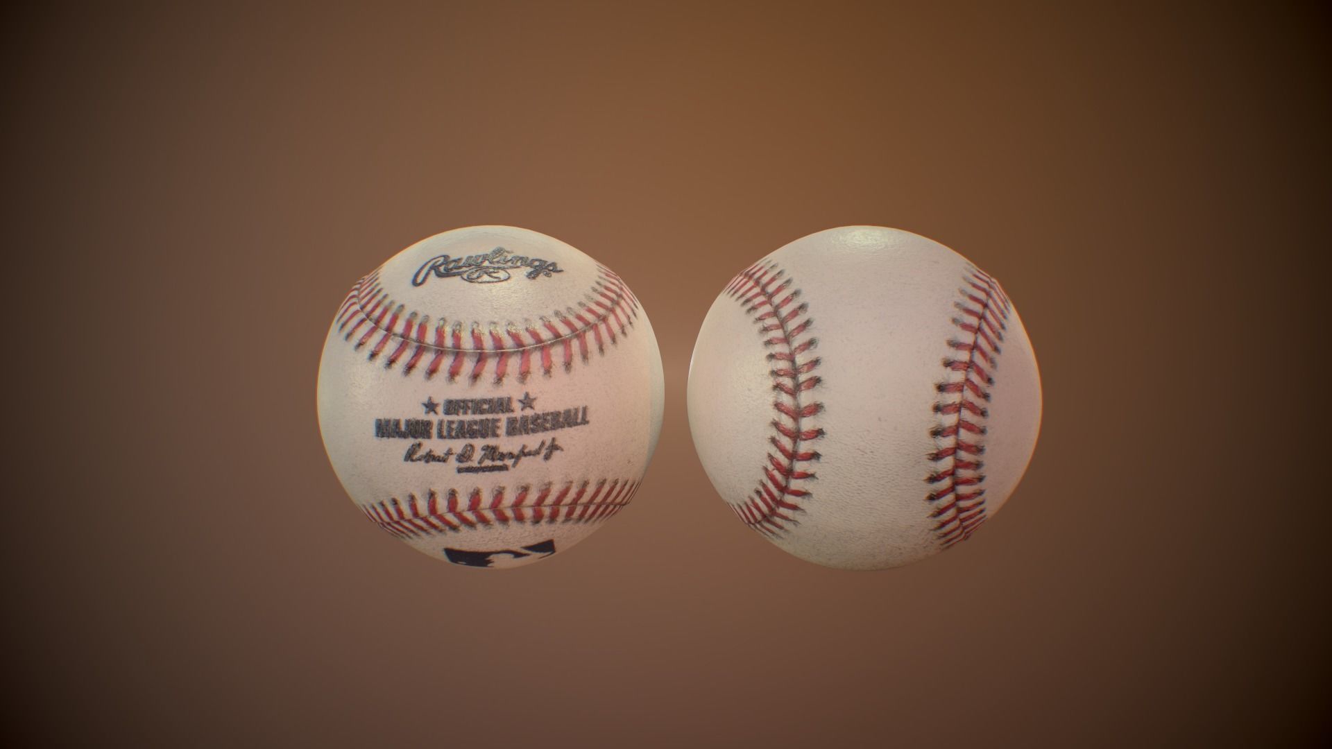 Baseball ball 3d model Low-poly 3D model_1
