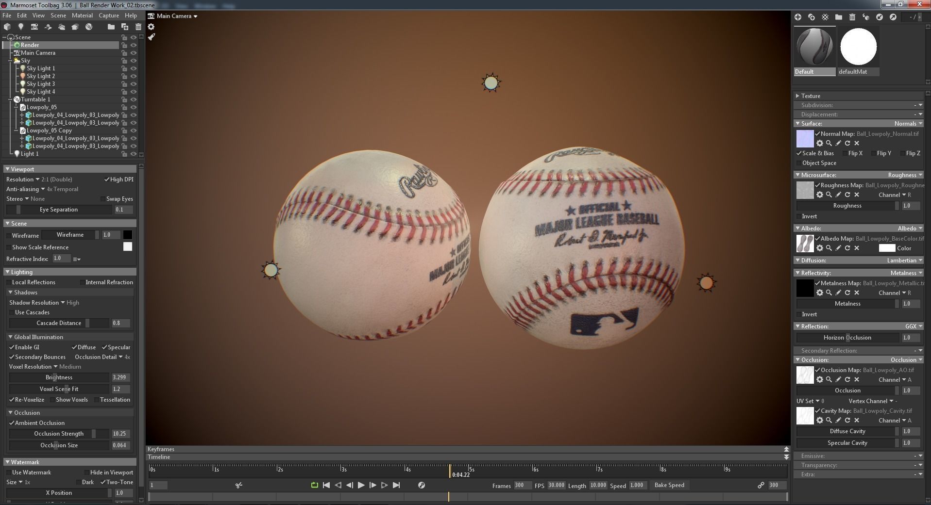 Baseball ball 3d model Low-poly 3D model_7