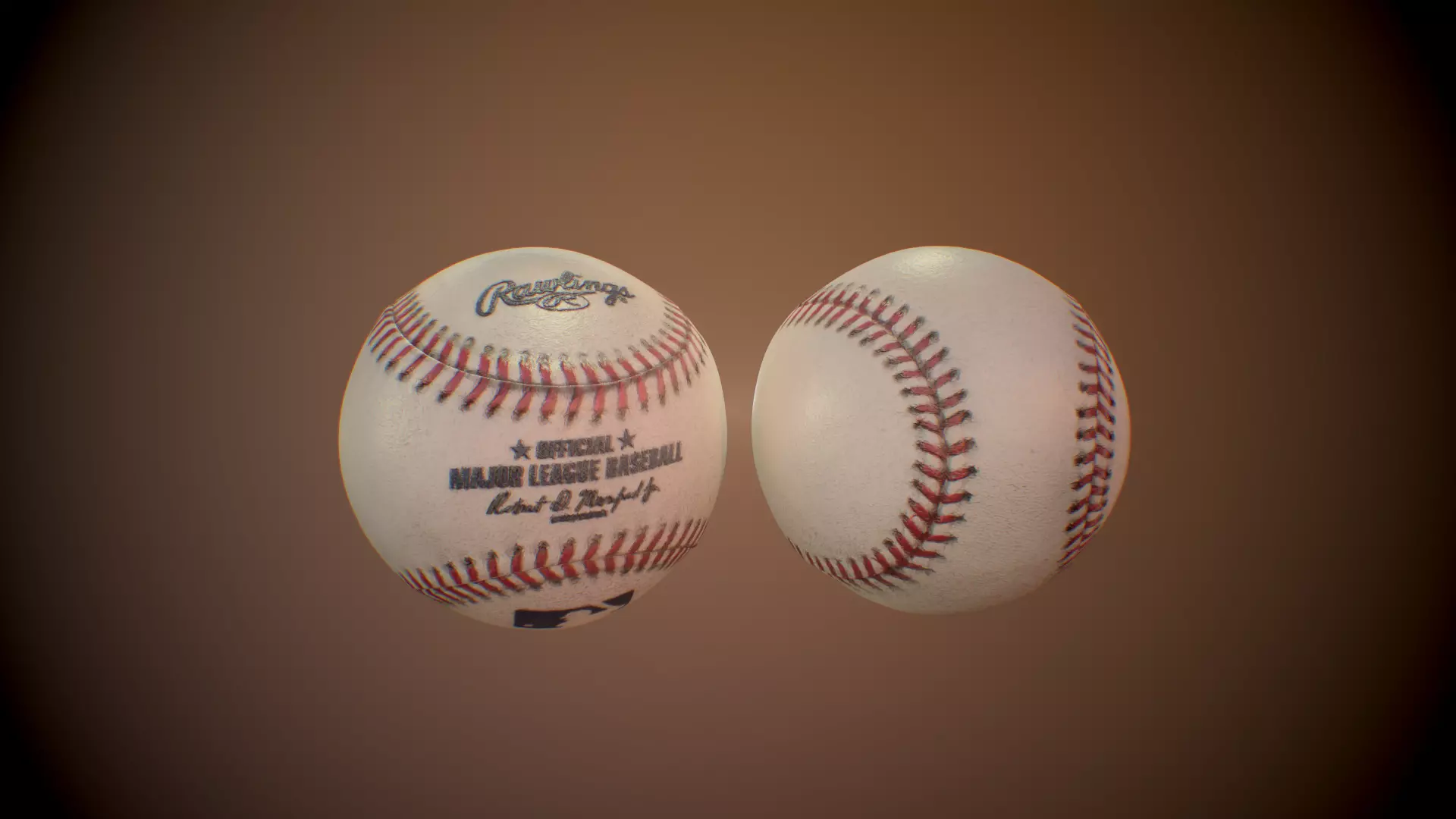 Baseball ball 3d model Low-poly 3D model_0