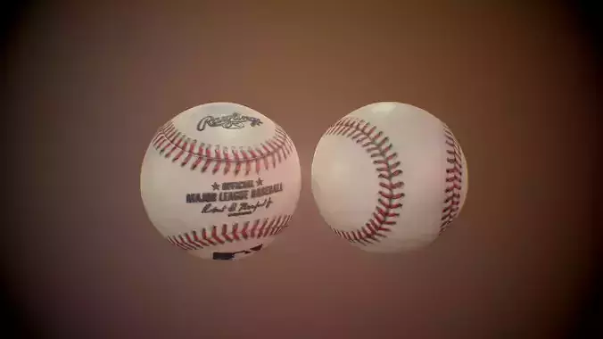Baseball ball 3d model Low-poly 3D model
