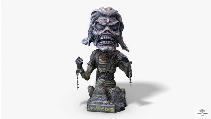 Eddie-Photoscanned Pbr iron maiden bobblehead Low-poly 3D model