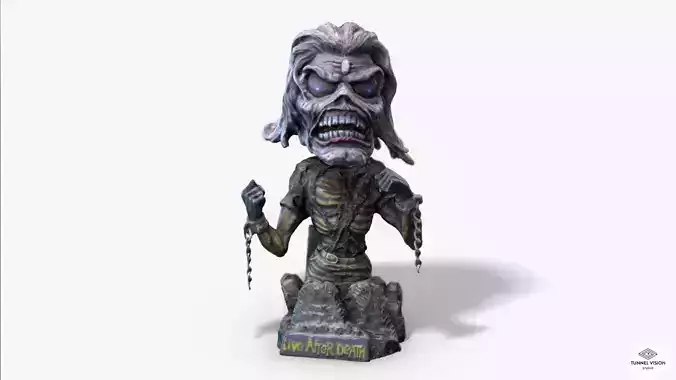 Eddie-Photoscanned Pbr iron maiden bobblehead Low-poly 3D model