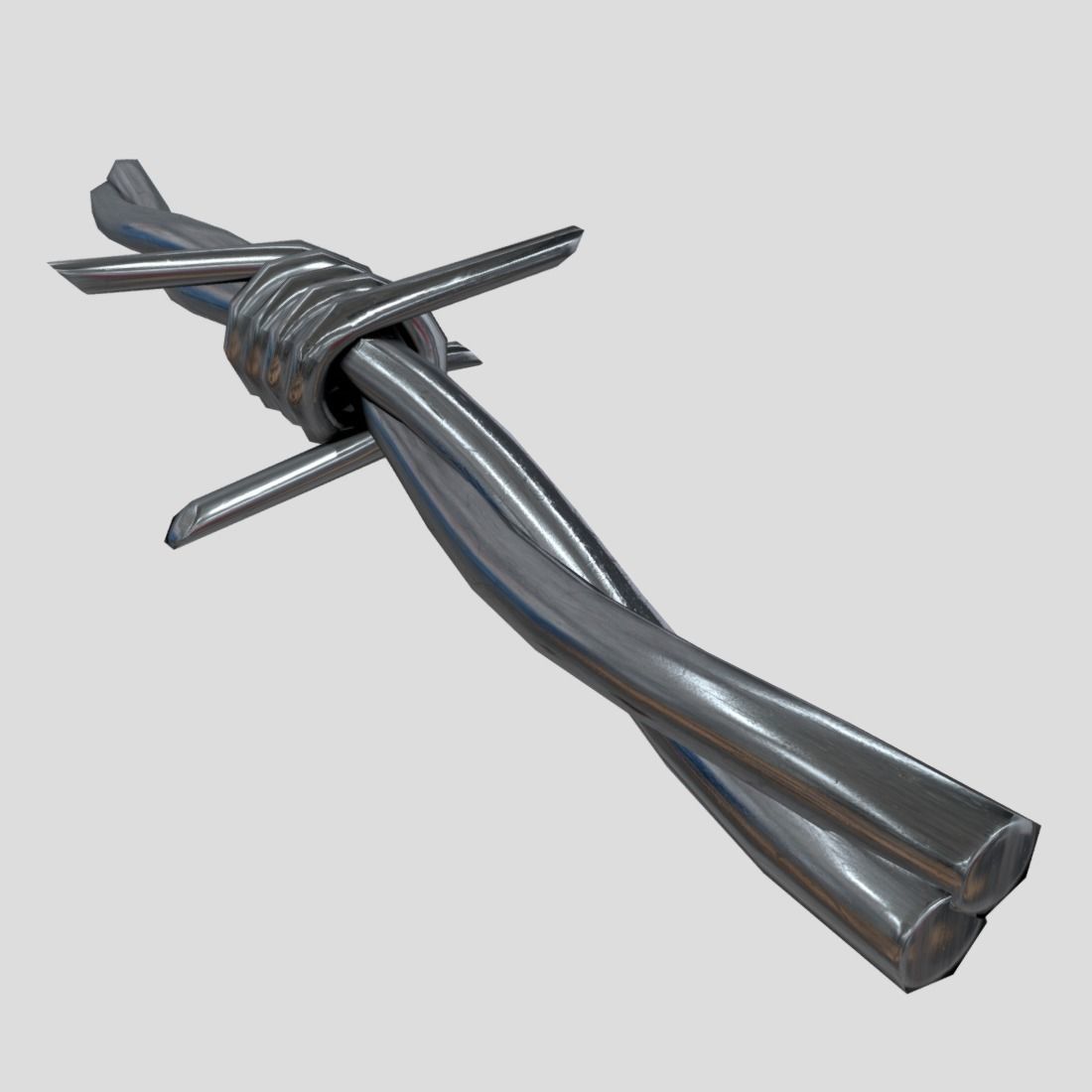 Barbed Wire Low-poly 3D model_5
