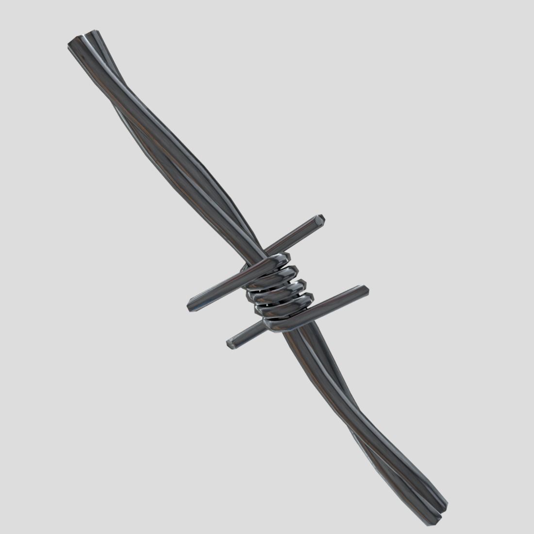 Barbed Wire Low-poly 3D model_10