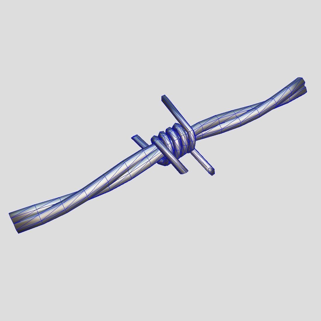 Barbed Wire Low-poly 3D model_1