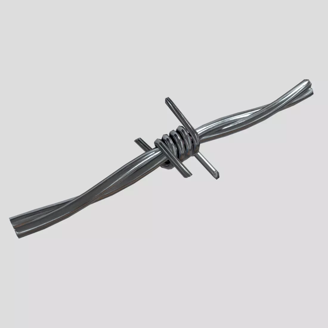 Barbed Wire Low-poly 3D model_0