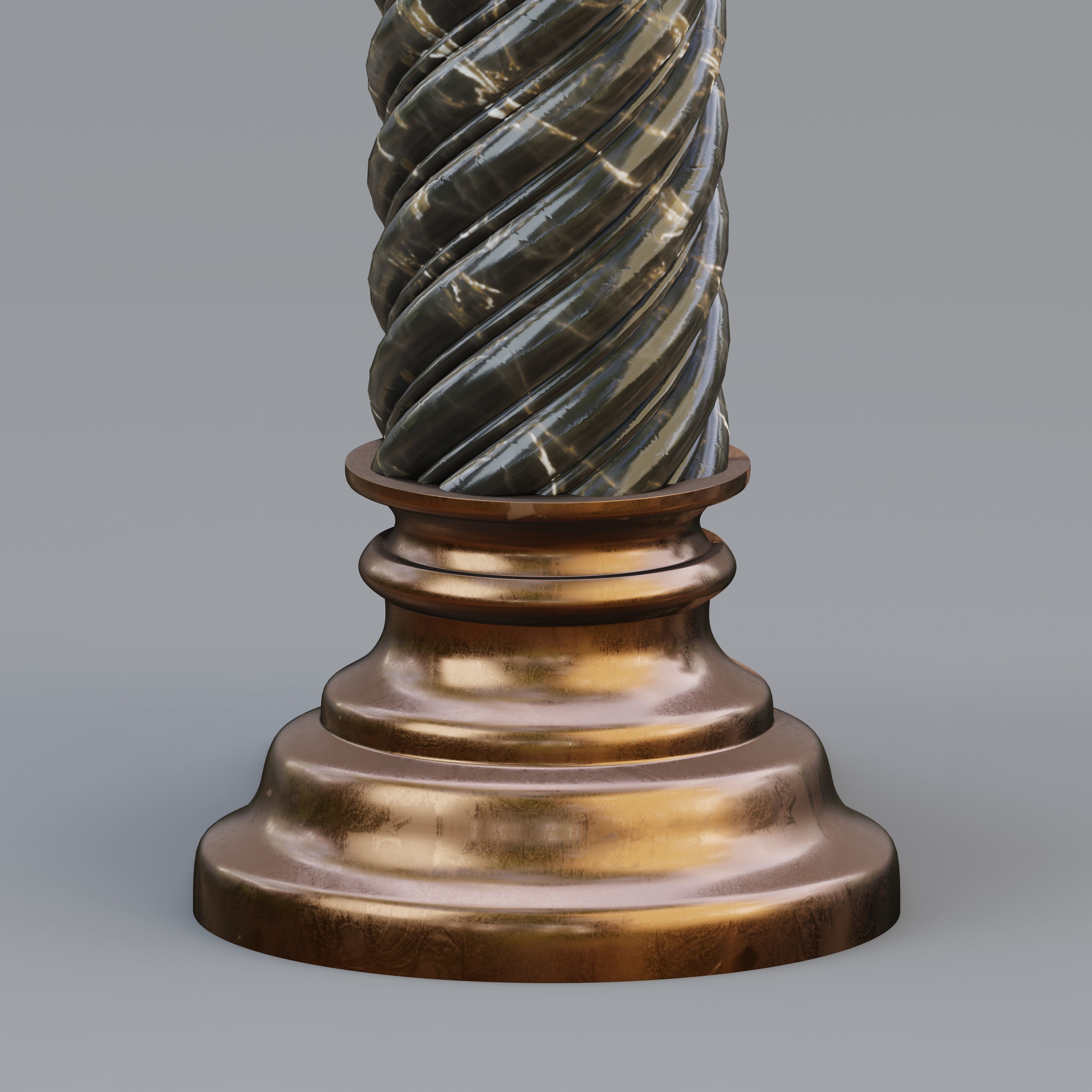 Carousel twisted column Low-poly 3D model_2