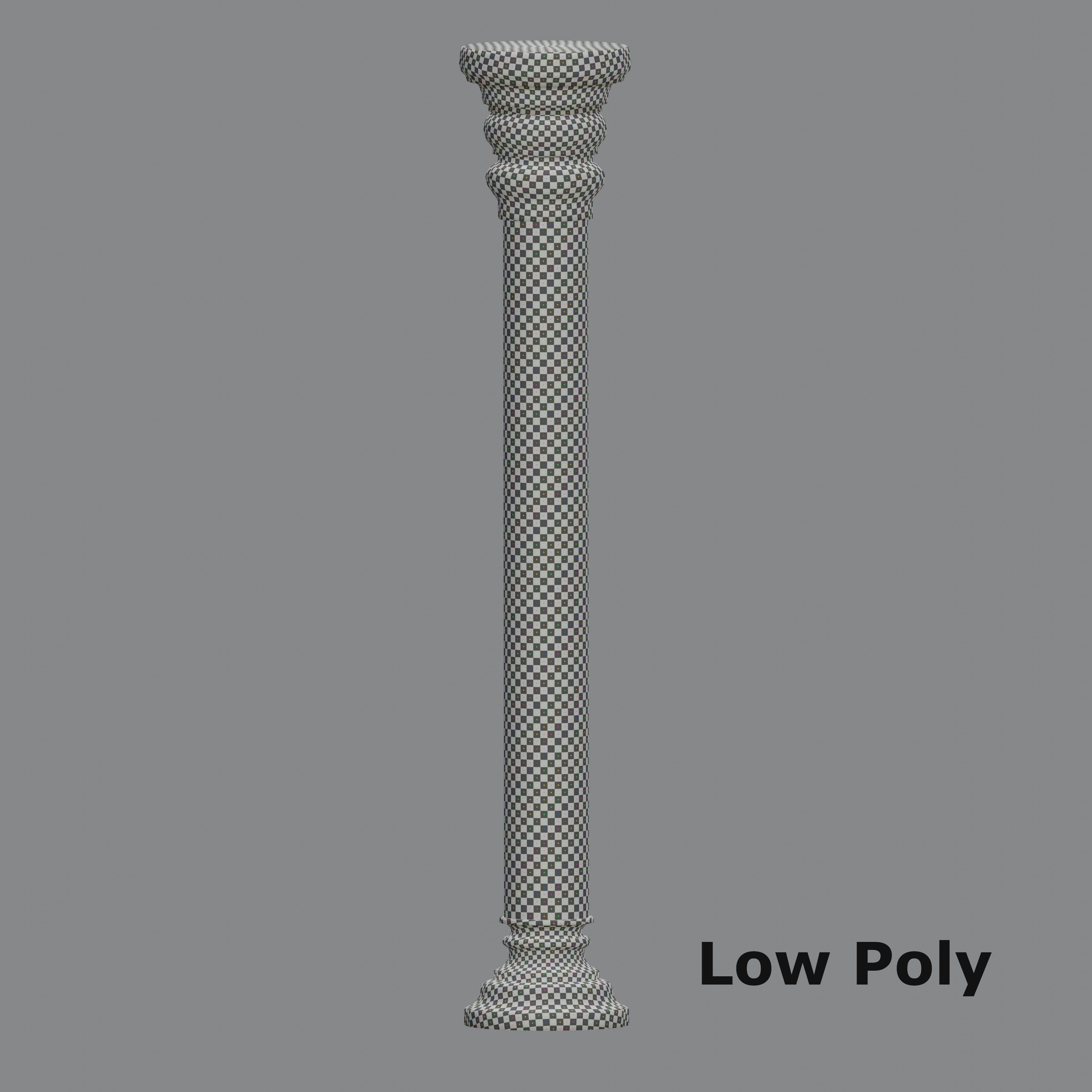 Carousel twisted column Low-poly 3D model_13