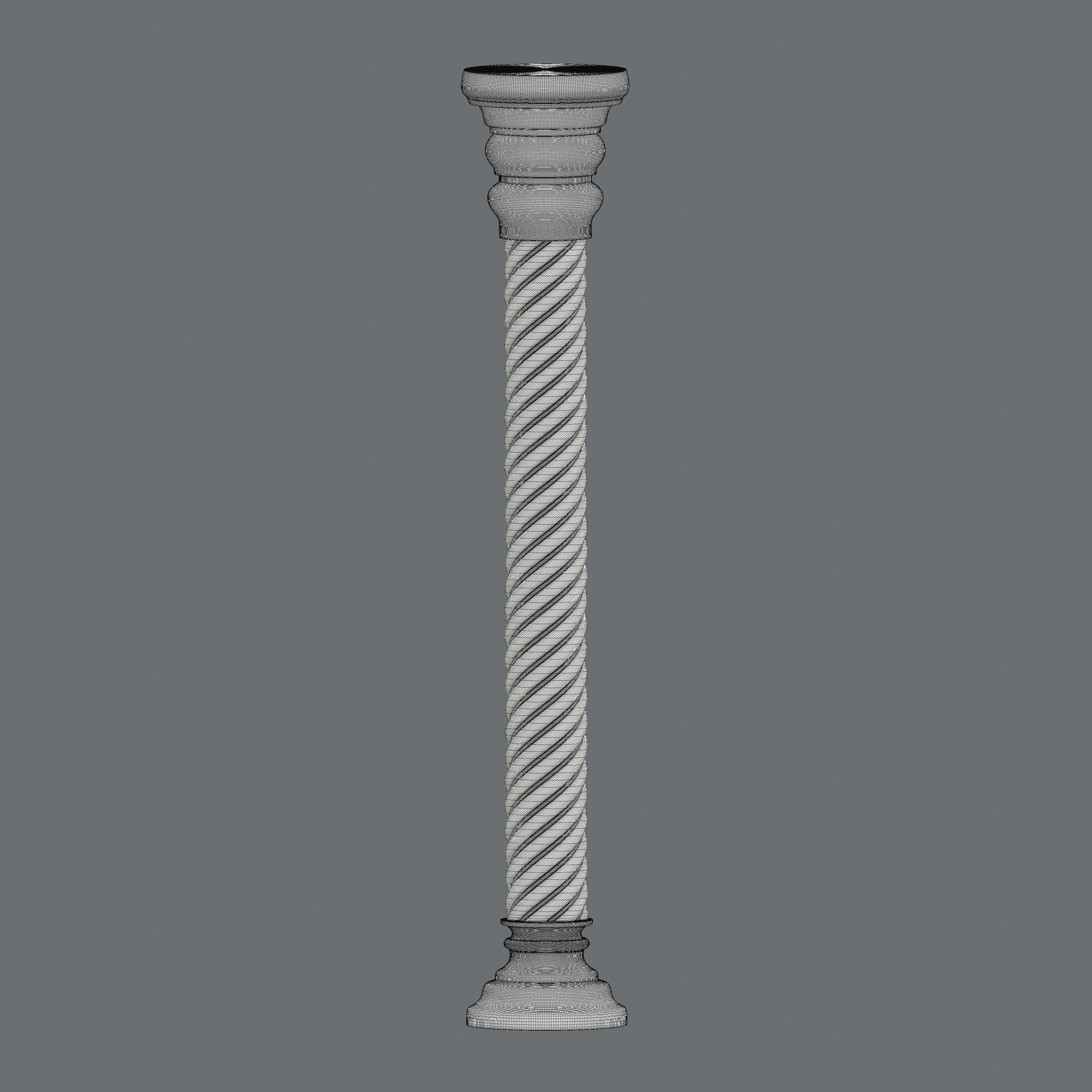 Carousel twisted column Low-poly 3D model_8