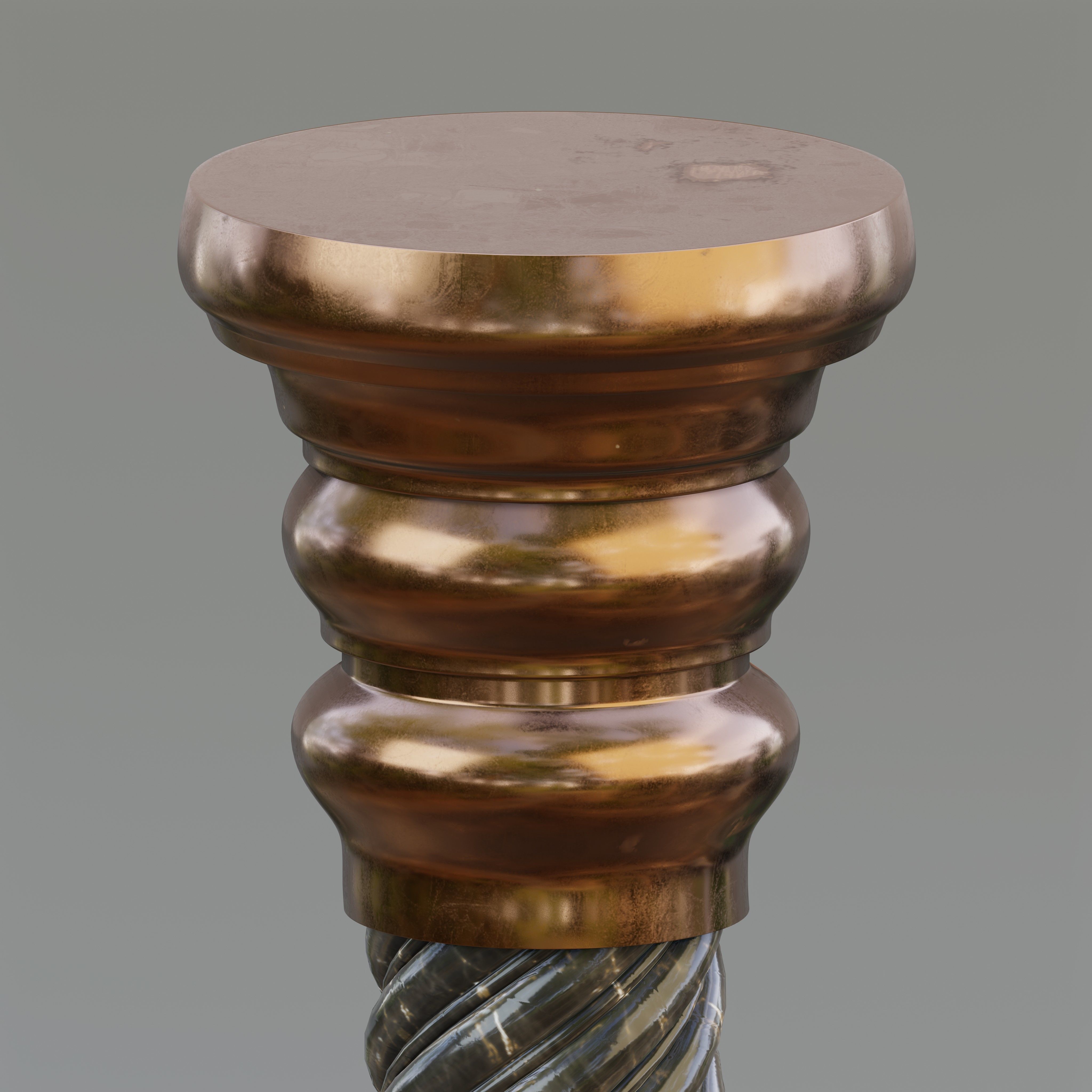Carousel twisted column Low-poly 3D model_1