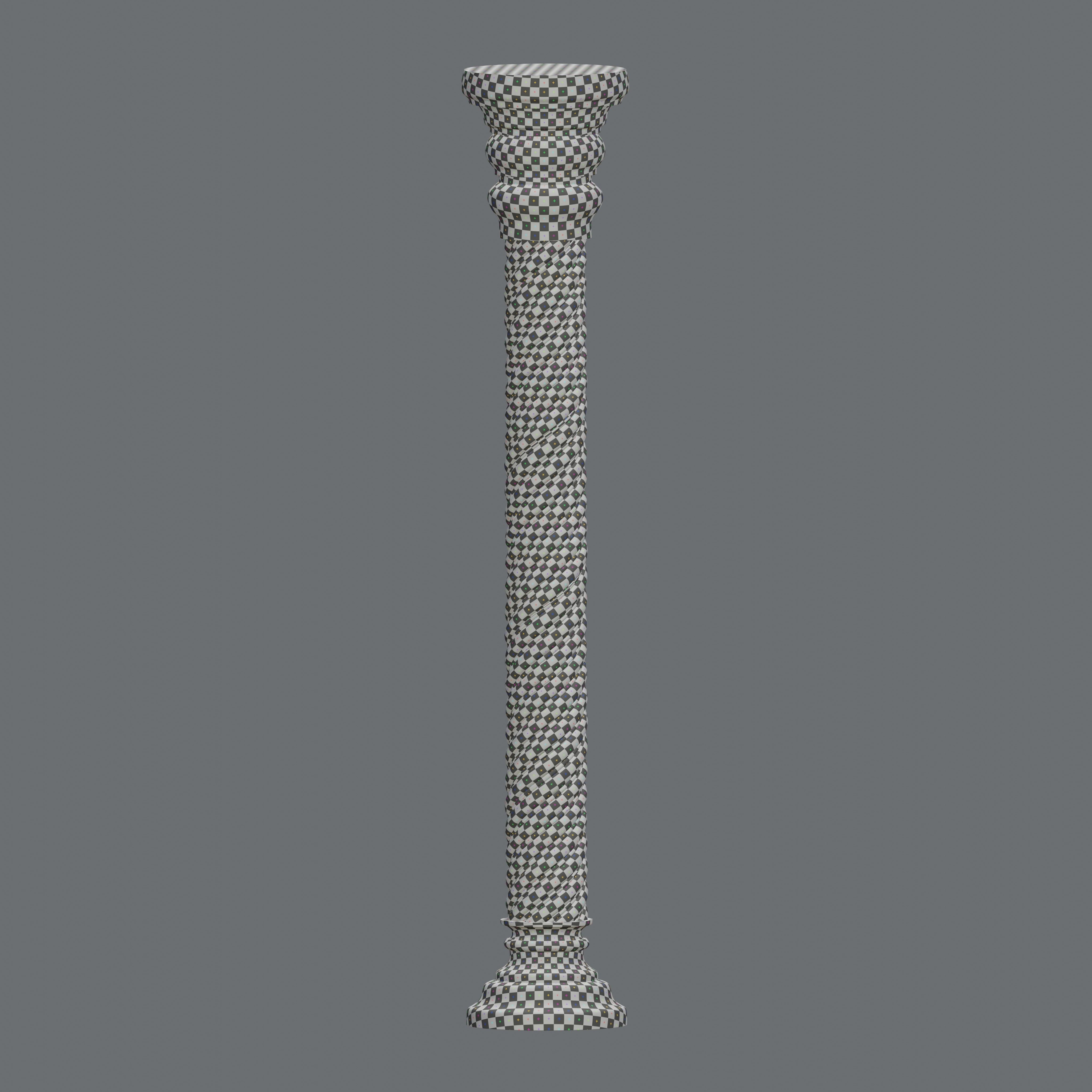 Carousel twisted column Low-poly 3D model_12
