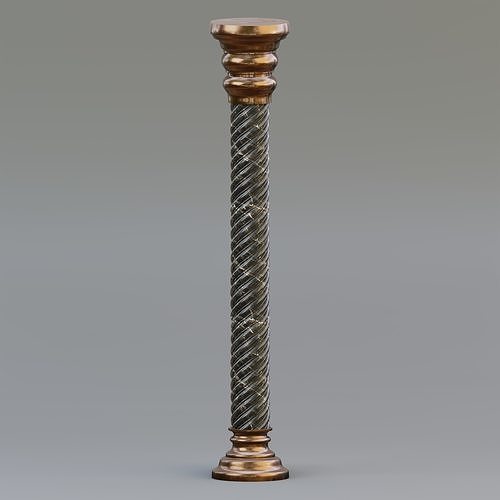 Carousel twisted column Low-poly 3D model
