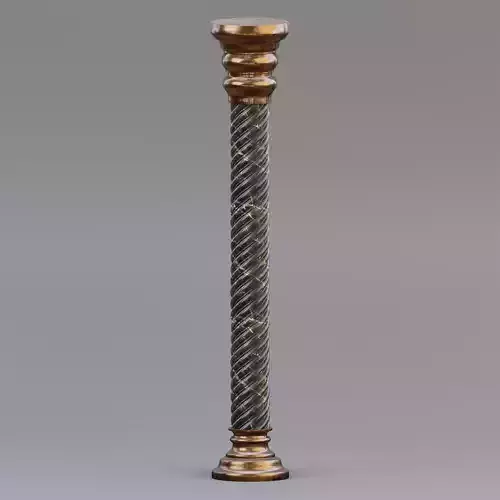 Carousel twisted column Low-poly 3D model