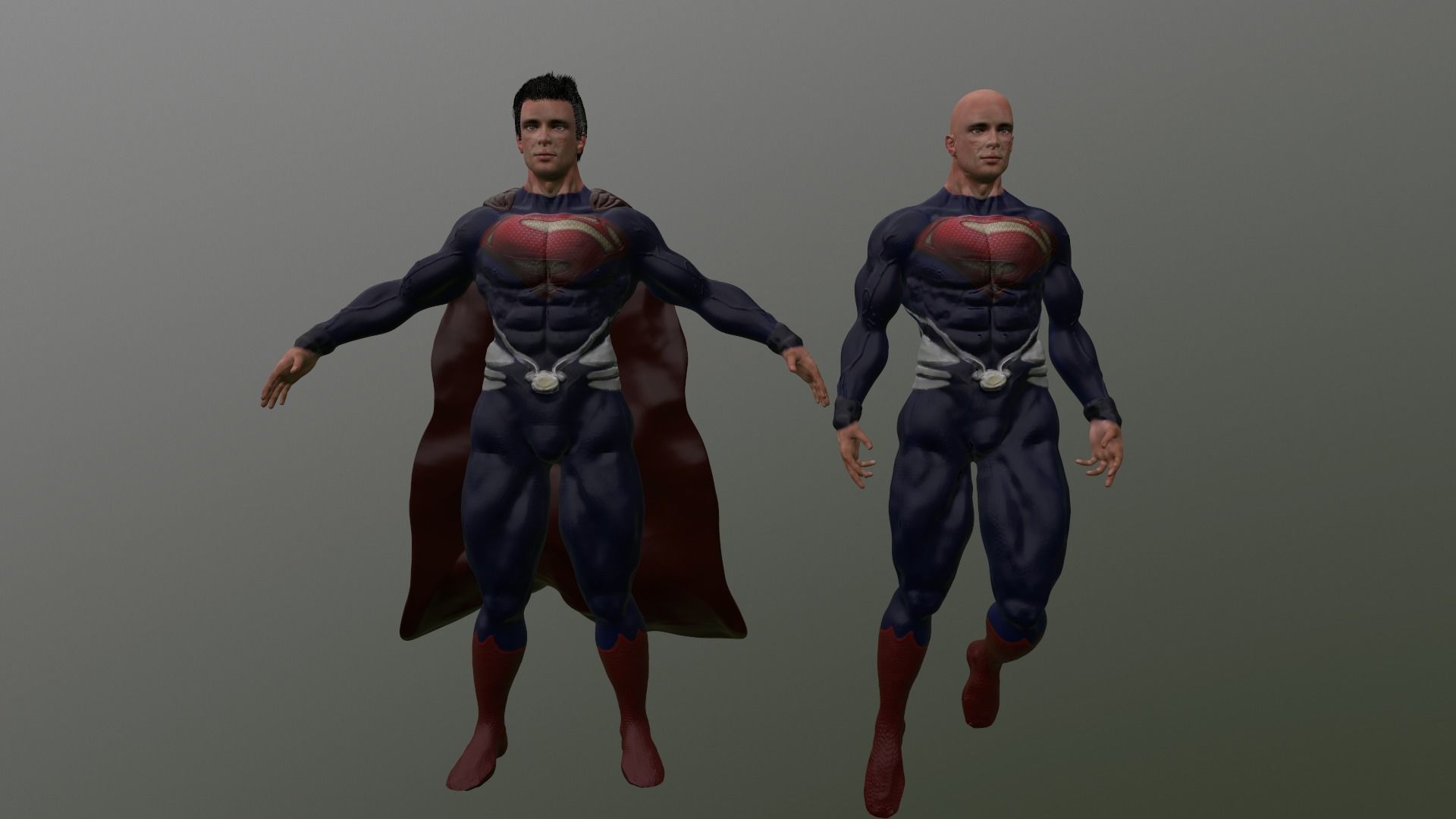 Superman Low-poly 3D model_7