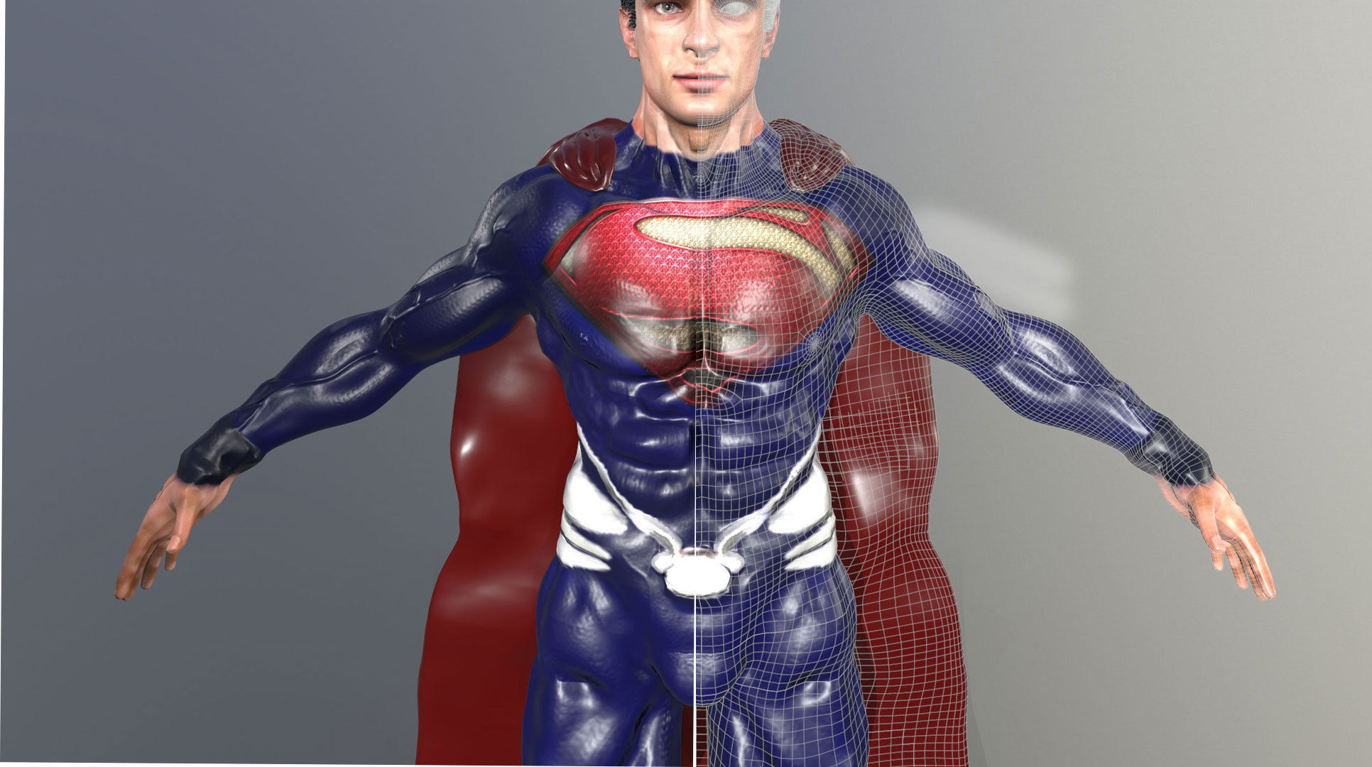 Superman Low-poly 3D model_11