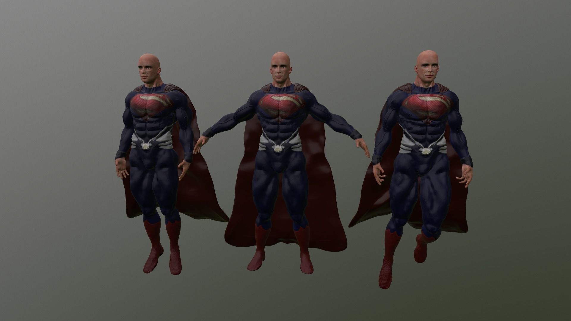 Superman Low-poly 3D model_8