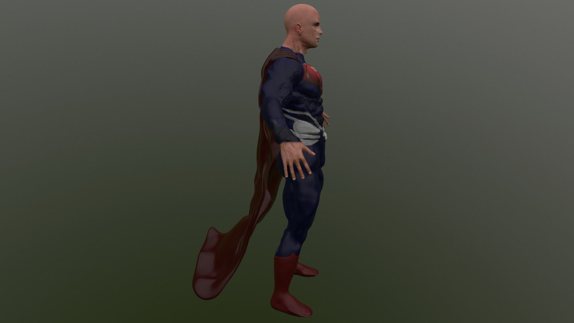 Superman Low-poly 3D model_6