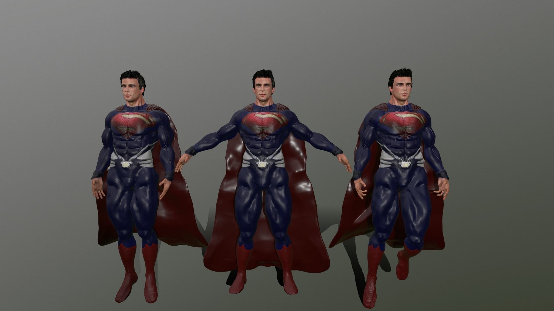 Superman Low-poly 3D model_9