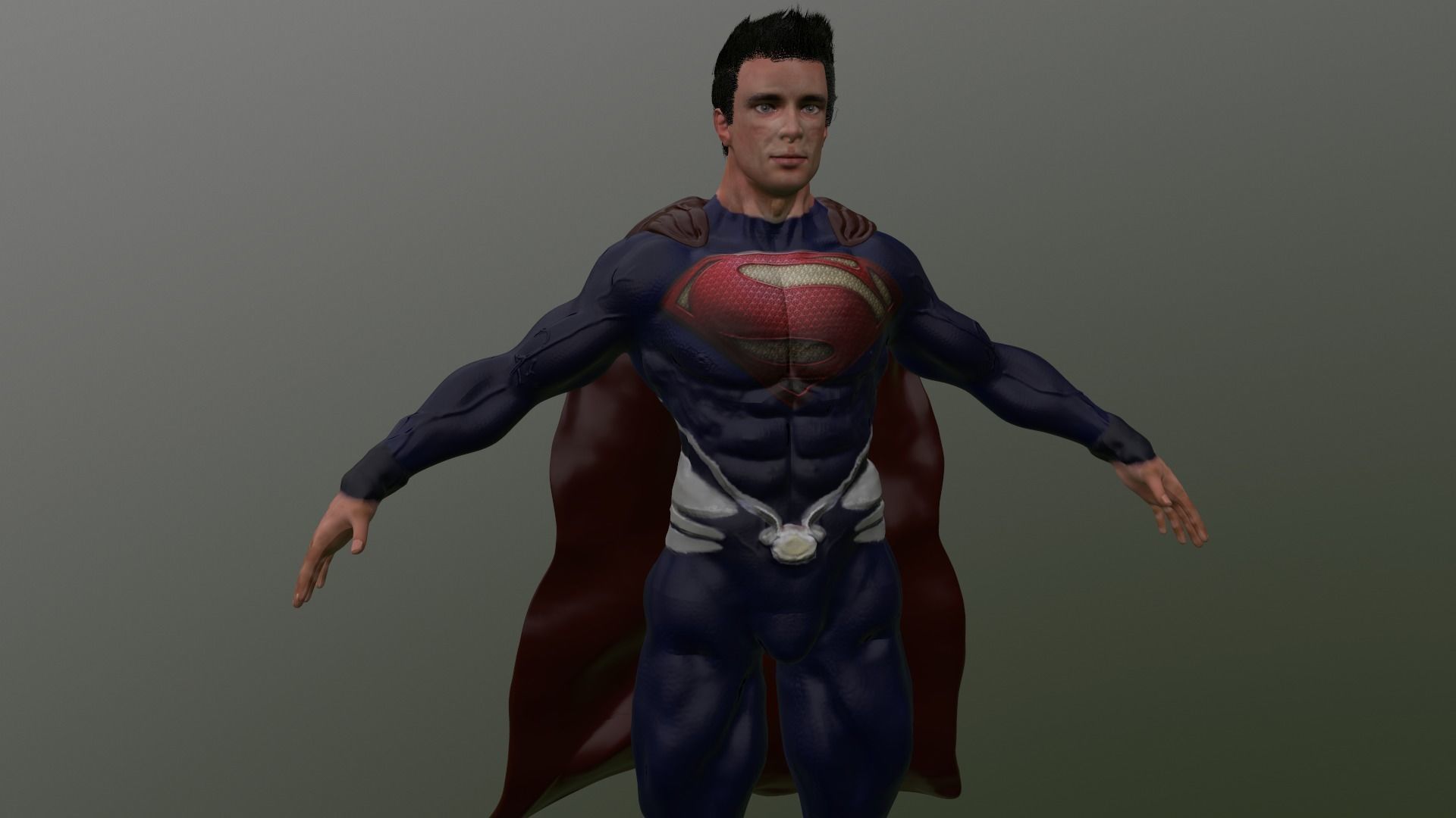 Superman Low-poly 3D model_1
