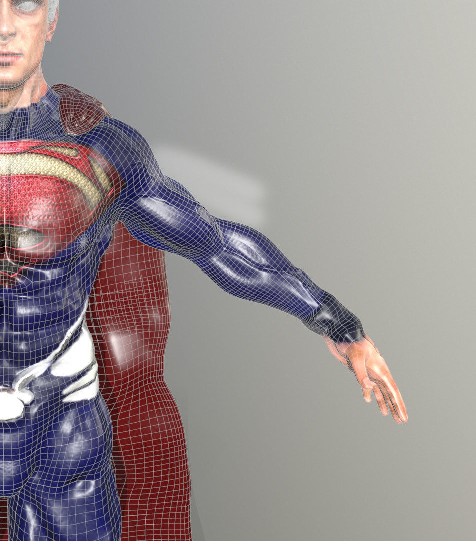 Superman Low-poly 3D model_13