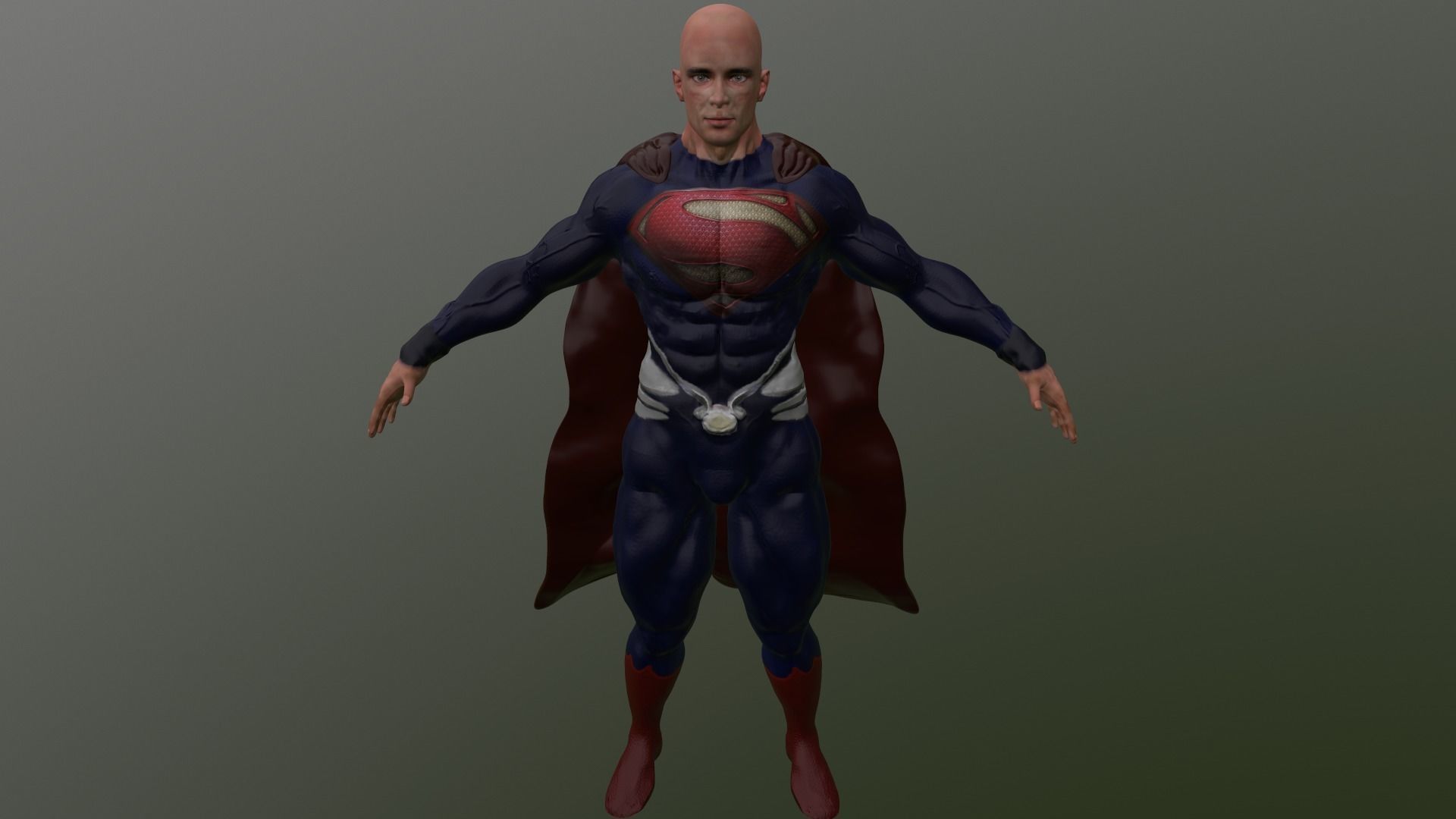Superman Low-poly 3D model_4