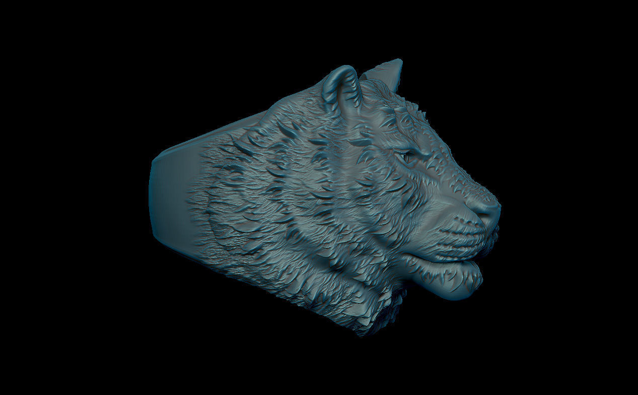 Tiger ring 3D print model_2