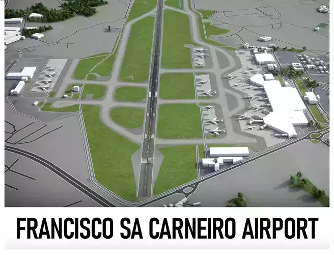 Porto Airport Low-poly 3D model