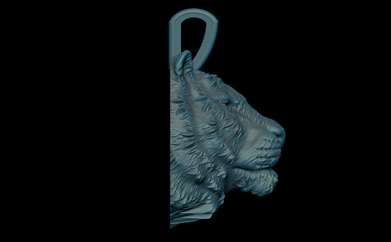 Tiger pendant 3D print model_3