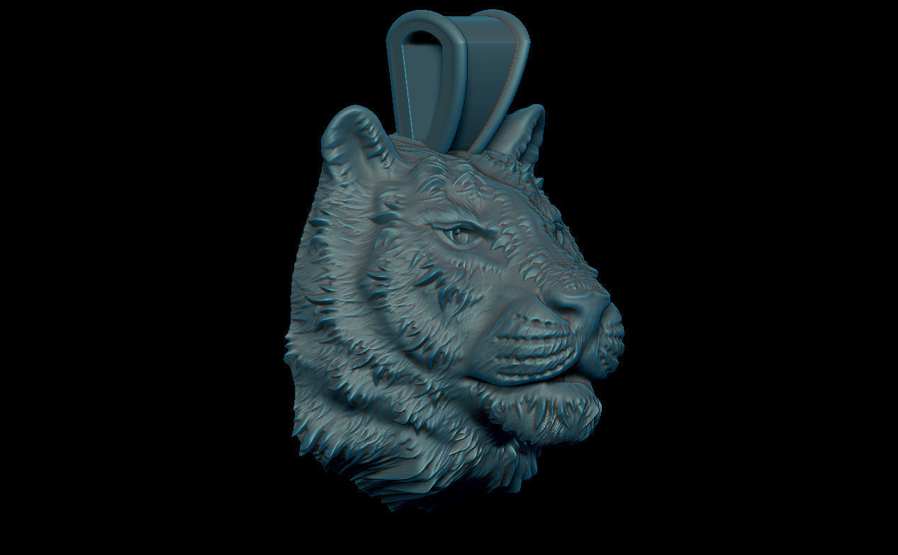 Tiger pendant 3D print model_2