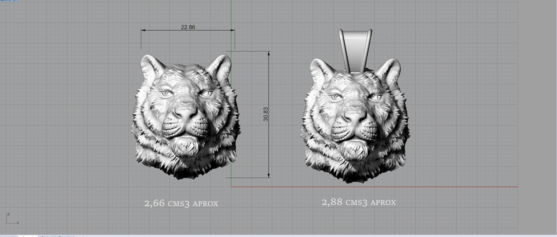 Tiger pendant 3D print model_8