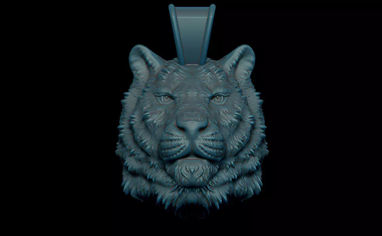 Tiger pendant 3D print model_0