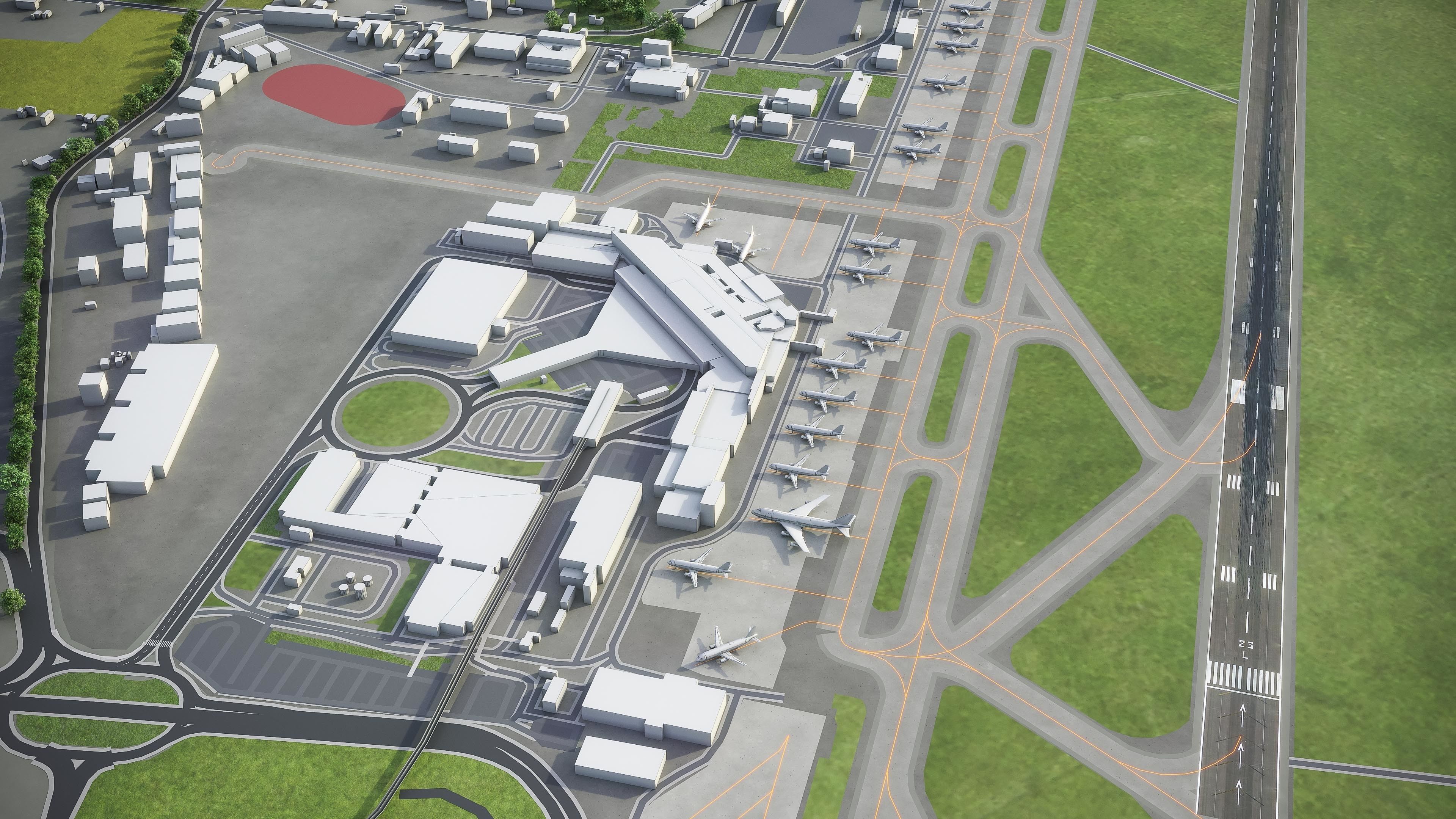 Bologna Airport Low-poly 3D model_5