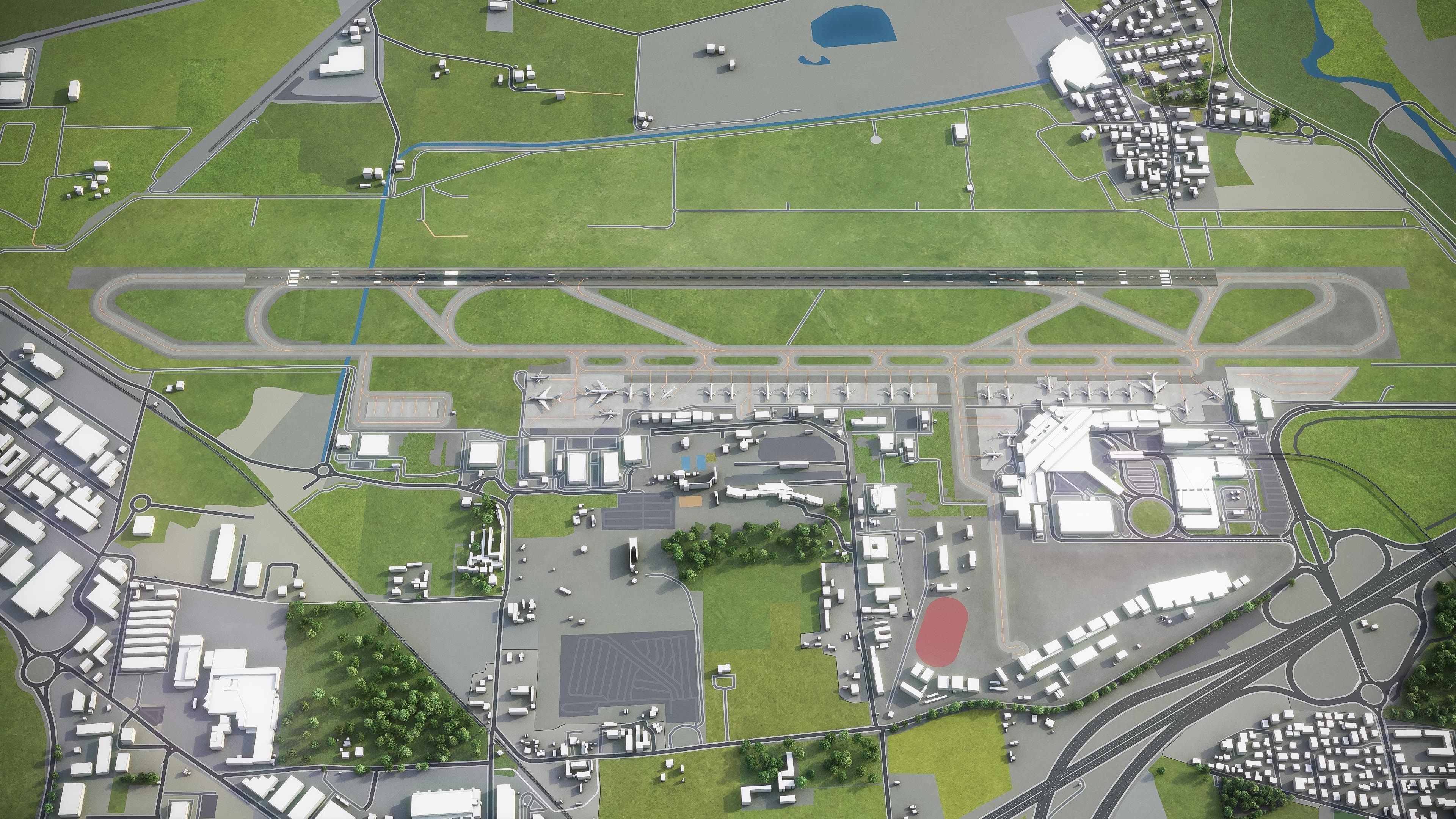 Bologna Airport Low-poly 3D model_2