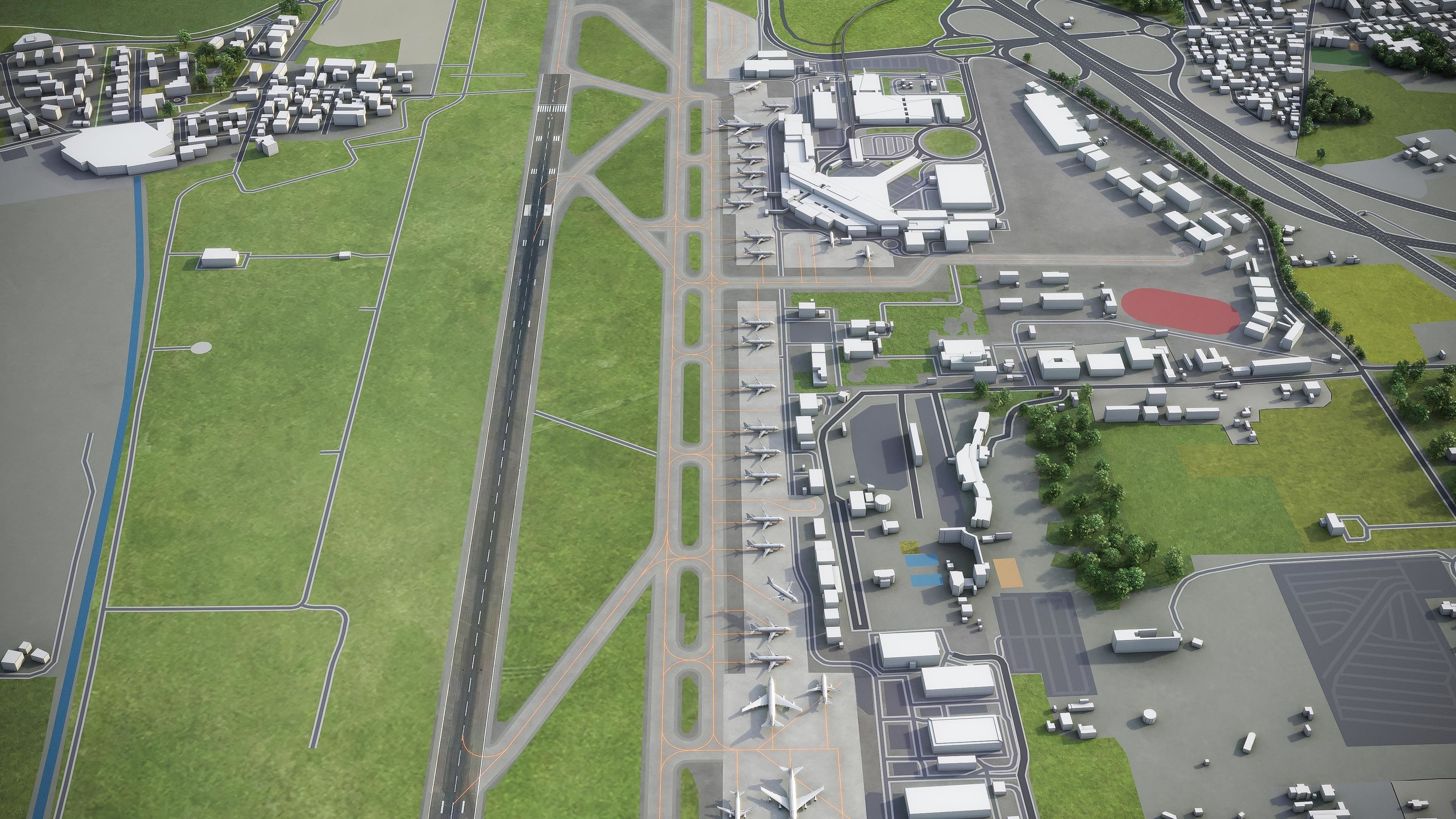 Bologna Airport Low-poly 3D model_3