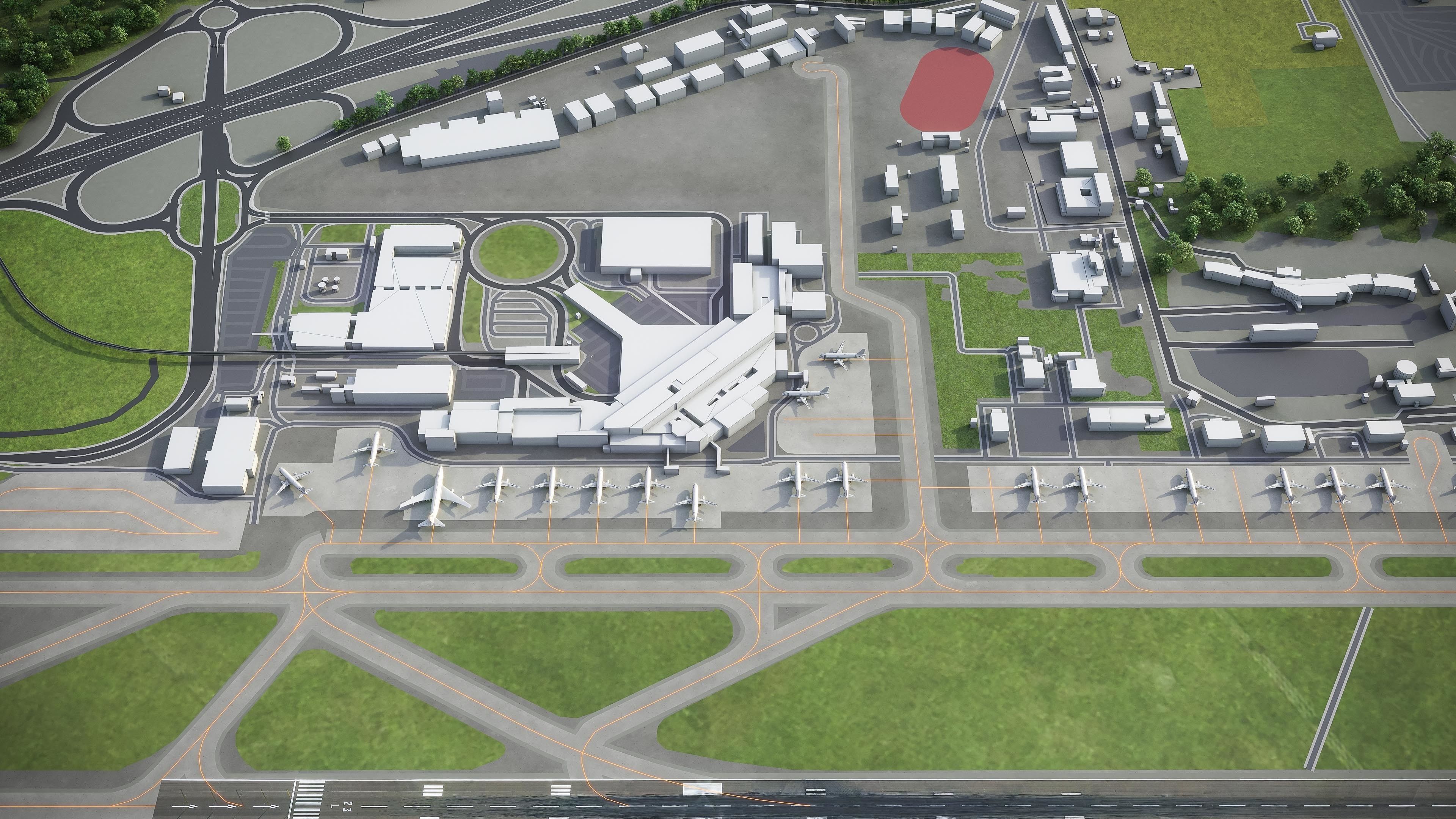 Bologna Airport Low-poly 3D model_4