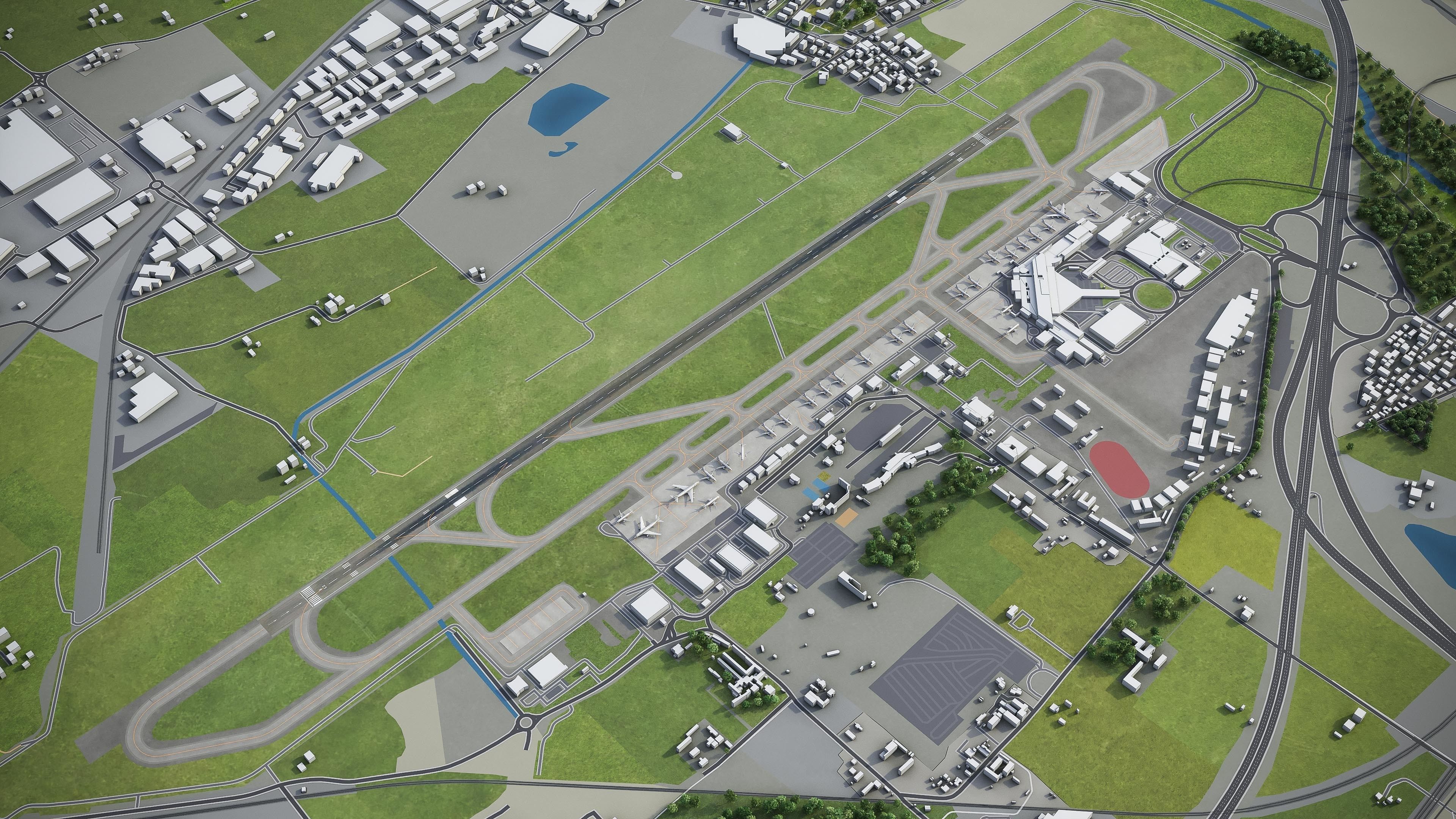 Bologna Airport Low-poly 3D model_1